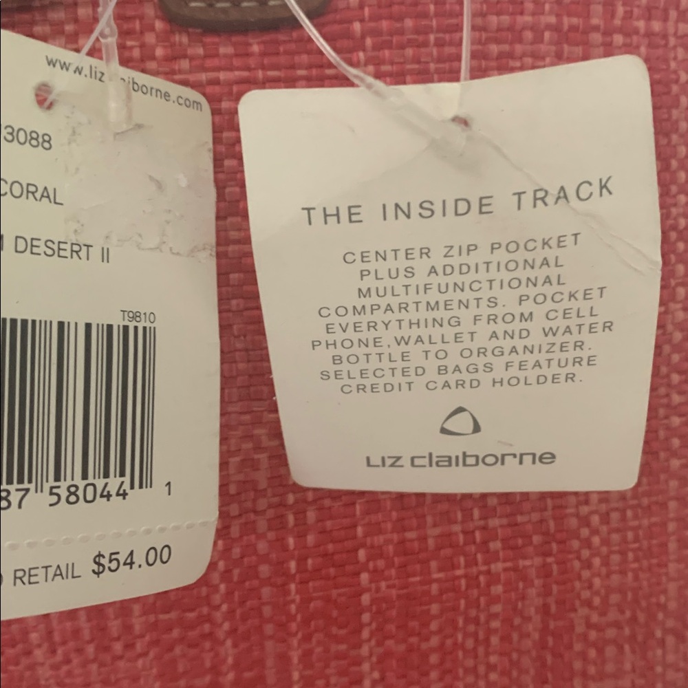 NWT Liz Claiborne Crossbody Tote Bag Pink - Picture 10 of 13